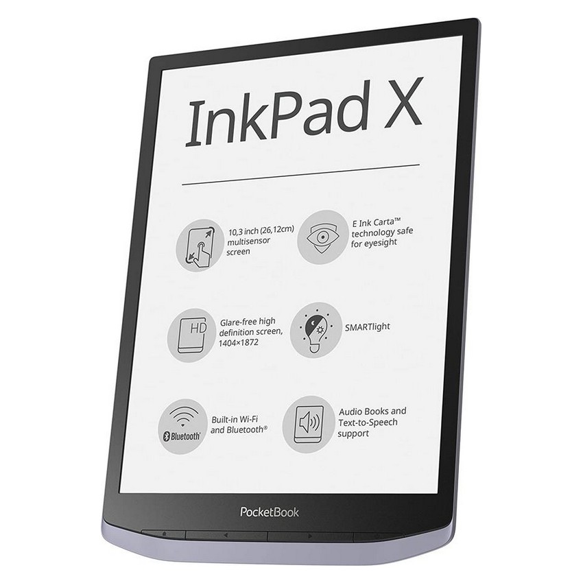 photo PocketBook - Lettore e-Book 'InkPad X' 32 GB di memoria, 26,12 cm (10,3 pollici) E-Ink Carta, SMART