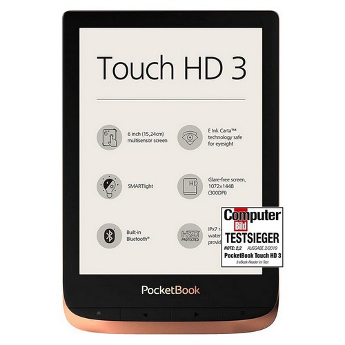 POCKETBOOK PocketBook e-Book Reader  Touch HD 3 Copper 16 GB di memoria; (6 pollici) E-Ink Carta Display