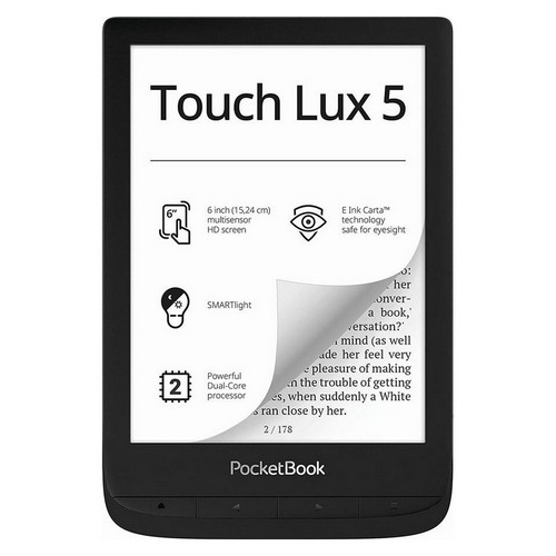 POCKETBOOK PocketBook - Lettore e-book 'Touch Lux 5' Black 8 GB di memoria, 15,24 cm (6 pollici)